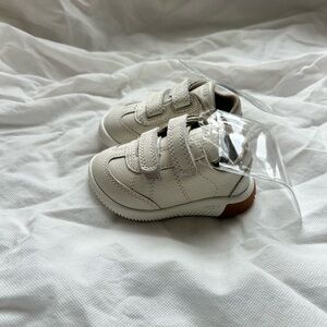 Kids White Velcro Sneakers
